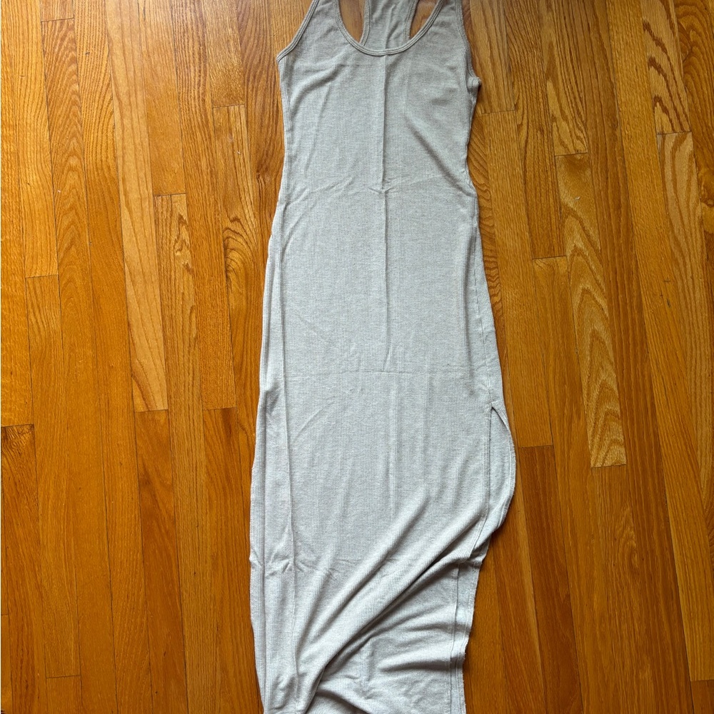 Sleeveless Gray Racerback Maxi Dress
